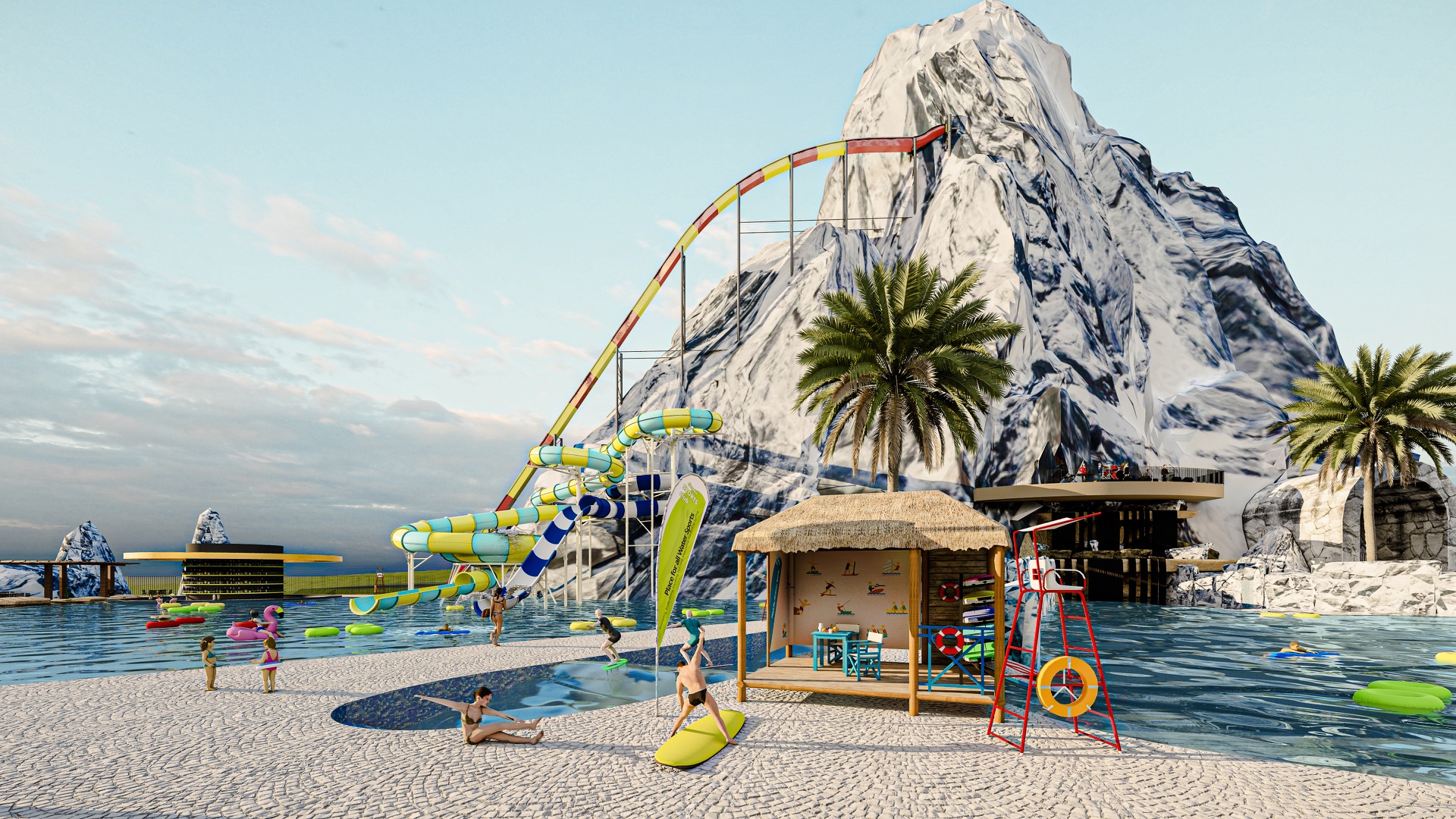 Renderização do Everest no Acqua Thermas Park